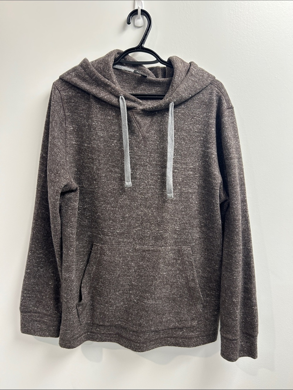 Banana Republic Brown Marled Knit Hoodie with Gray Drawstrings